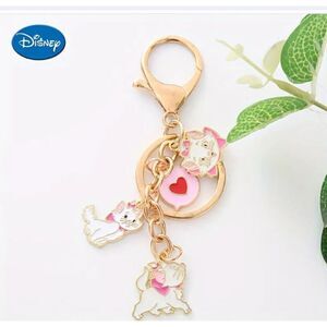 New! Kawaii Disney Marie Cat Charm Keychain Keyring Holder A